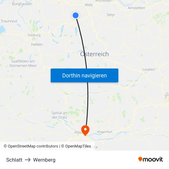 Schlatt to Wernberg map