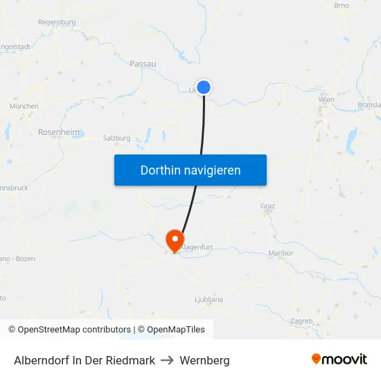 Alberndorf In Der Riedmark to Wernberg map