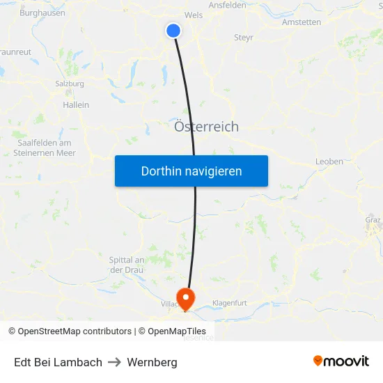 Edt Bei Lambach to Wernberg map