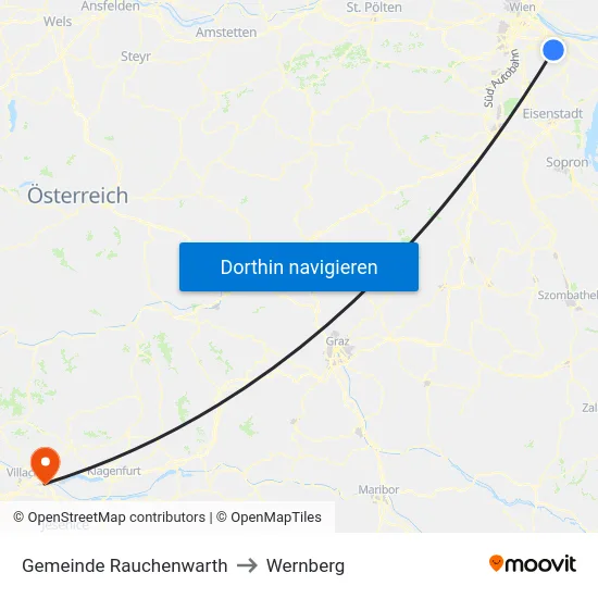 Gemeinde Rauchenwarth to Wernberg map