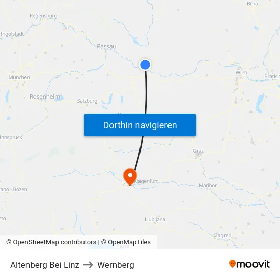 Altenberg Bei Linz to Wernberg map