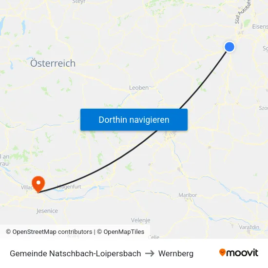 Gemeinde Natschbach-Loipersbach to Wernberg map
