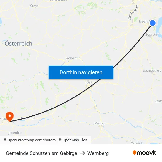 Gemeinde Schützen am Gebirge to Wernberg map