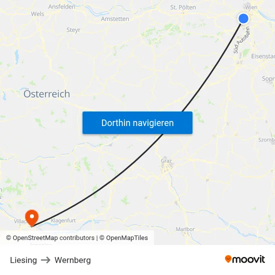 Liesing to Wernberg map