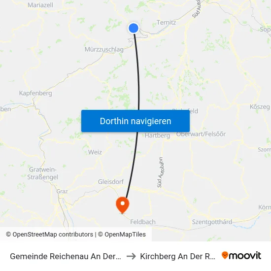 Gemeinde Reichenau An Der Rax to Kirchberg An Der Raab map