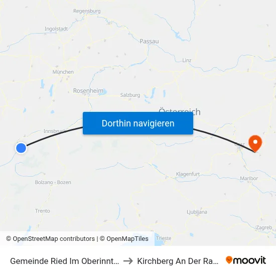 Gemeinde Ried Im Oberinntal to Kirchberg An Der Raab map