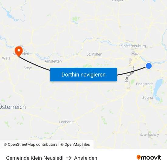 Gemeinde Klein-Neusiedl to Ansfelden map