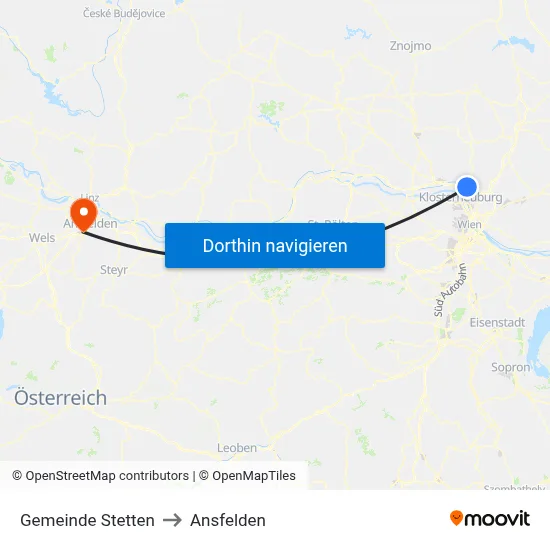 Gemeinde Stetten to Ansfelden map