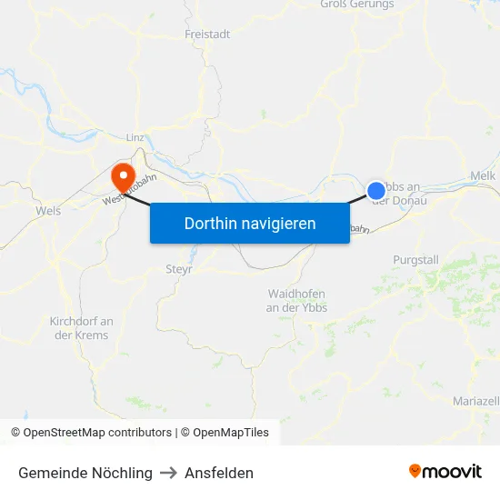 Gemeinde Nöchling to Ansfelden map