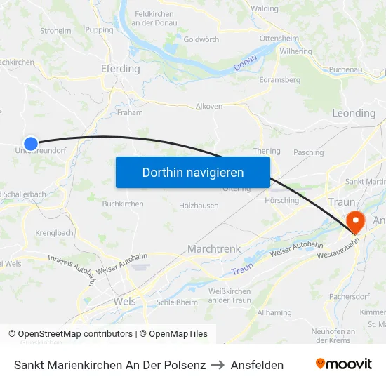 Sankt Marienkirchen An Der Polsenz to Ansfelden map