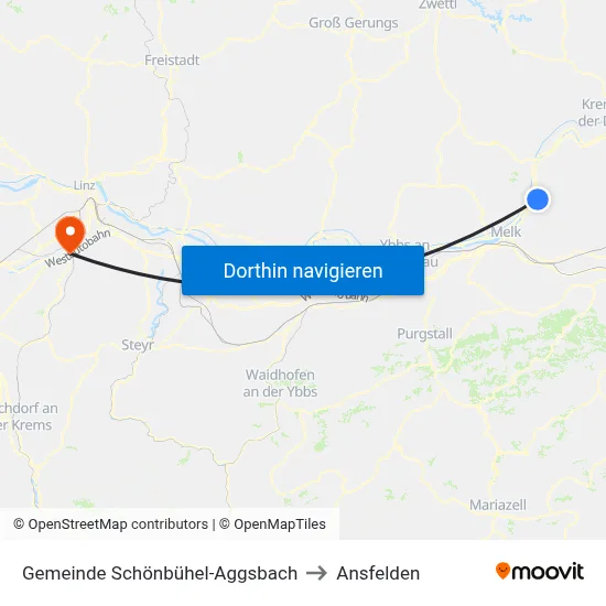 Gemeinde Schönbühel-Aggsbach to Ansfelden map