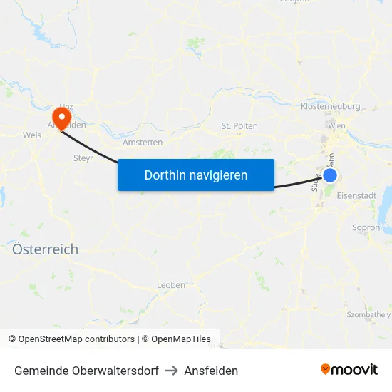 Gemeinde Oberwaltersdorf to Ansfelden map