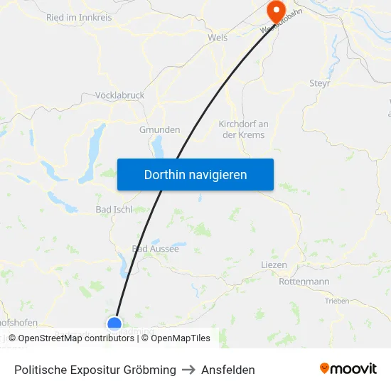 Politische Expositur Gröbming to Ansfelden map