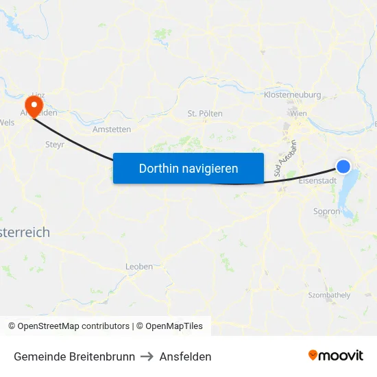 Gemeinde Breitenbrunn to Ansfelden map