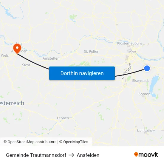 Gemeinde Trautmannsdorf to Ansfelden map