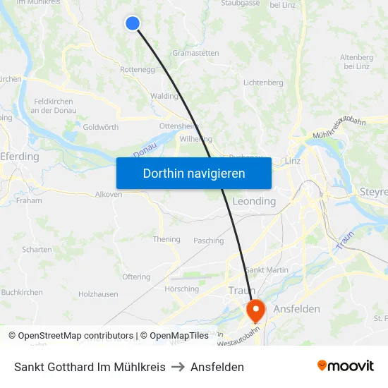 Sankt Gotthard Im Mühlkreis to Ansfelden map
