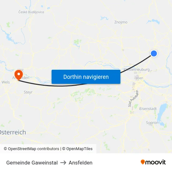Gemeinde Gaweinstal to Ansfelden map