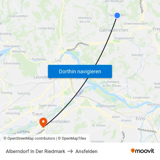Alberndorf In Der Riedmark to Ansfelden map