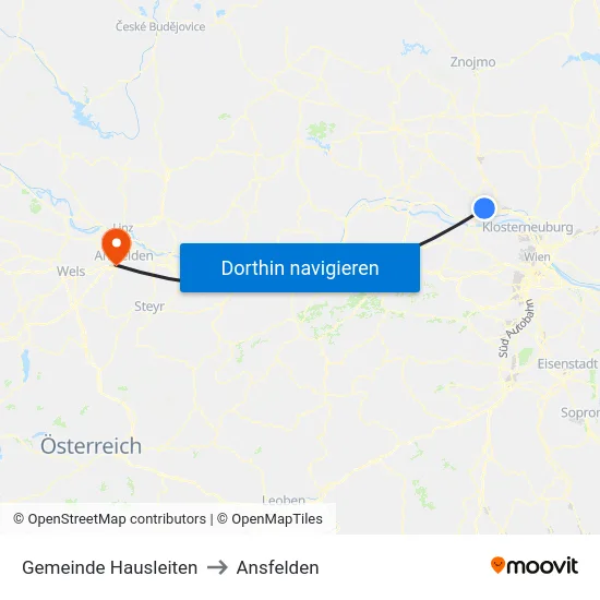 Gemeinde Hausleiten to Ansfelden map