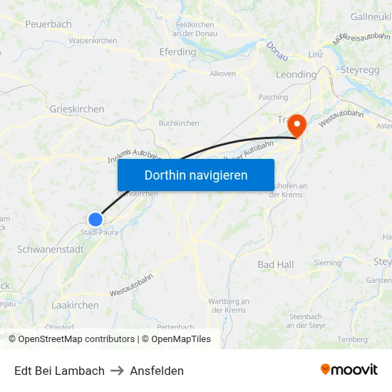 Edt Bei Lambach to Ansfelden map
