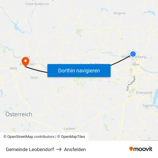 Gemeinde Leobendorf to Ansfelden map