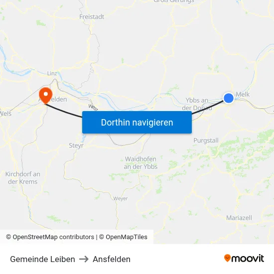 Gemeinde Leiben to Ansfelden map