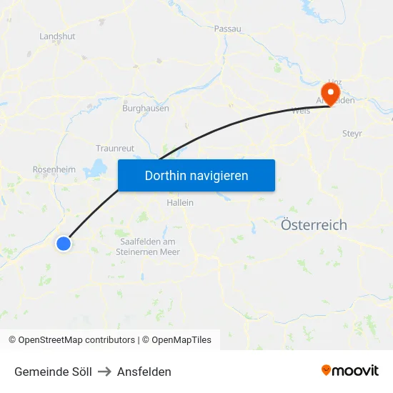 Gemeinde Söll to Ansfelden map
