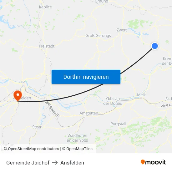 Gemeinde Jaidhof to Ansfelden map