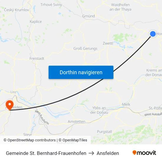 Gemeinde St. Bernhard-Frauenhofen to Ansfelden map