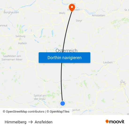 Himmelberg to Ansfelden map