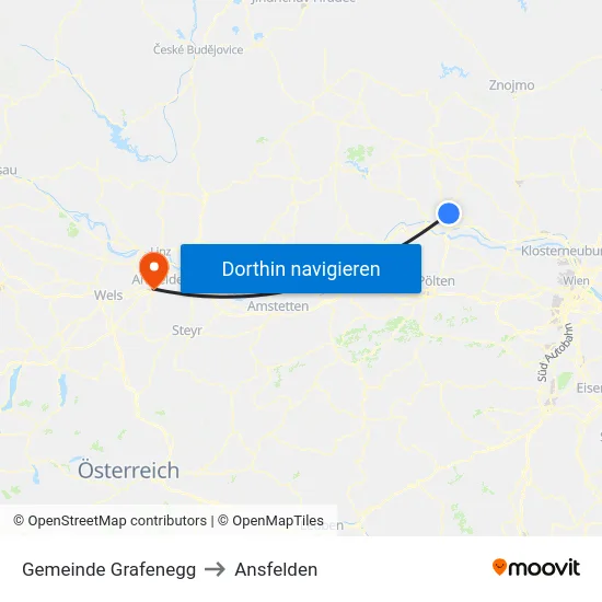 Gemeinde Grafenegg to Ansfelden map