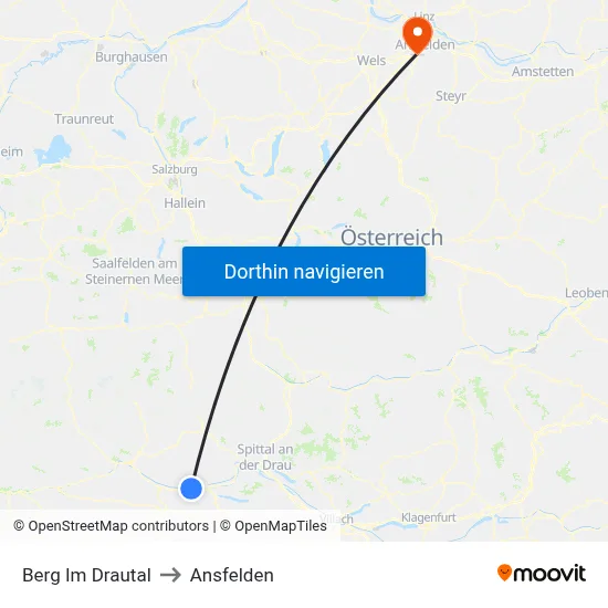 Berg Im Drautal to Ansfelden map
