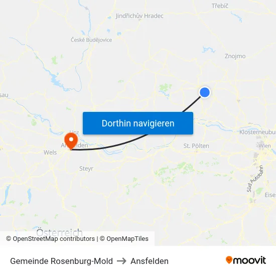 Gemeinde Rosenburg-Mold to Ansfelden map