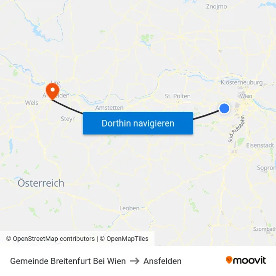Gemeinde Breitenfurt Bei Wien to Ansfelden map