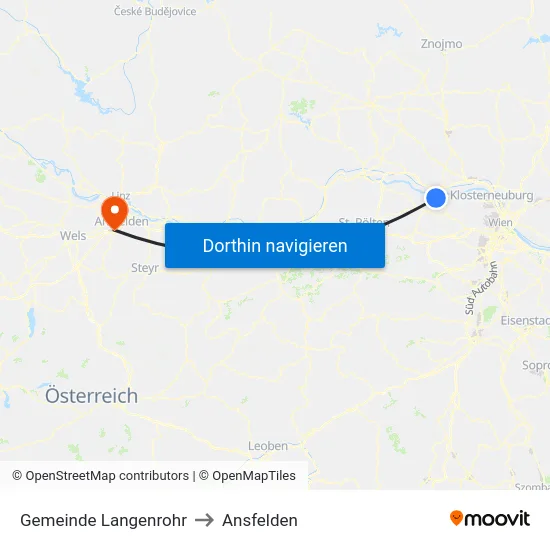 Gemeinde Langenrohr to Ansfelden map