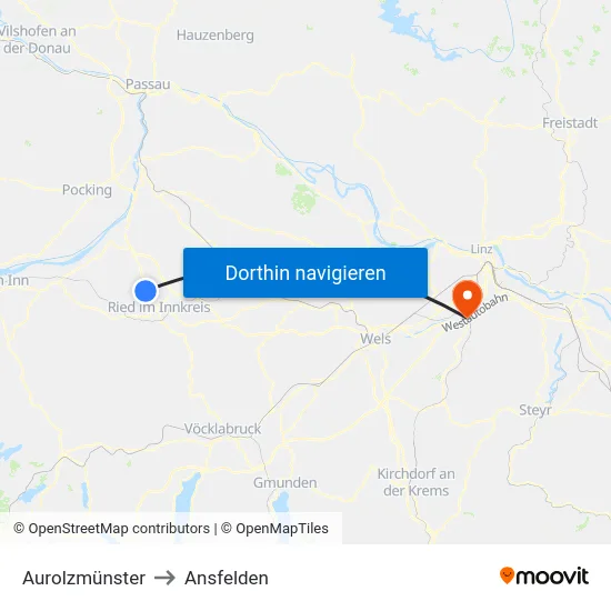 Aurolzmünster to Ansfelden map