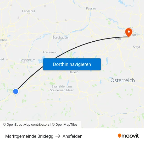Marktgemeinde Brixlegg to Ansfelden map