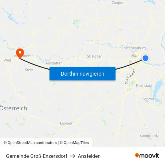 Gemeinde Groß-Enzersdorf to Ansfelden map