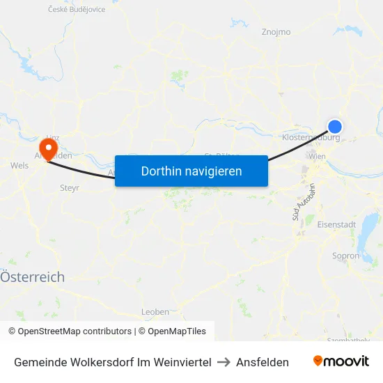 Gemeinde Wolkersdorf Im Weinviertel to Ansfelden map