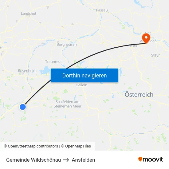 Gemeinde Wildschönau to Ansfelden map