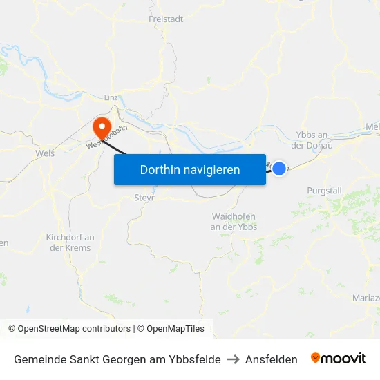 Gemeinde Sankt Georgen am Ybbsfelde to Ansfelden map