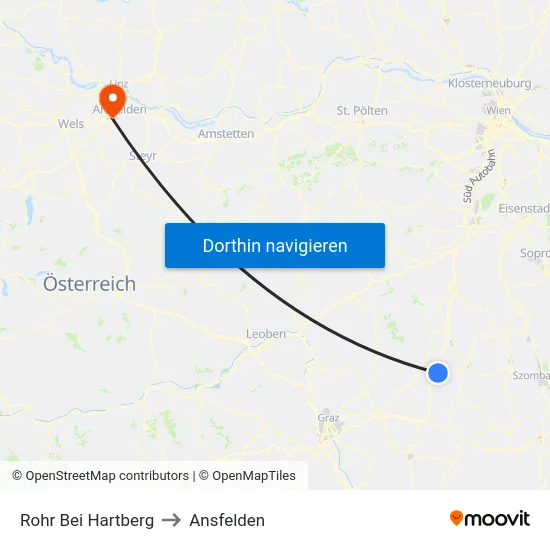 Rohr Bei Hartberg to Ansfelden map