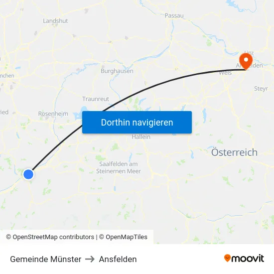 Gemeinde Münster to Ansfelden map