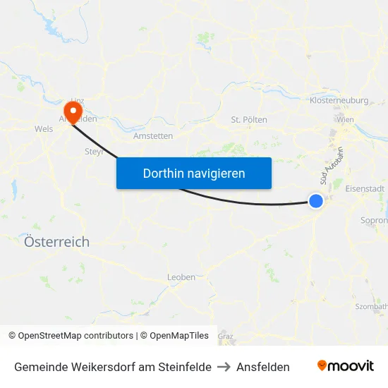 Gemeinde Weikersdorf am Steinfelde to Ansfelden map