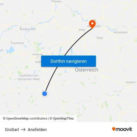Großarl to Ansfelden map