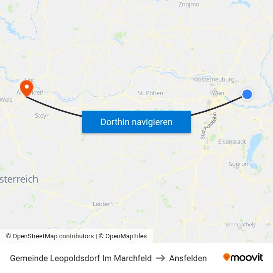 Gemeinde Leopoldsdorf Im Marchfeld to Ansfelden map