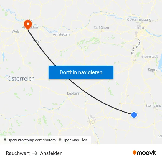 Rauchwart to Ansfelden map