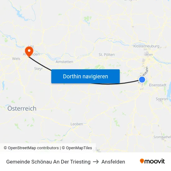 Gemeinde Schönau An Der Triesting to Ansfelden map