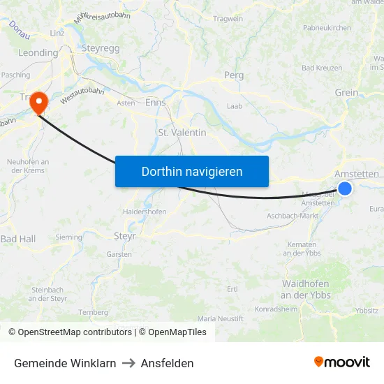 Gemeinde Winklarn to Ansfelden map