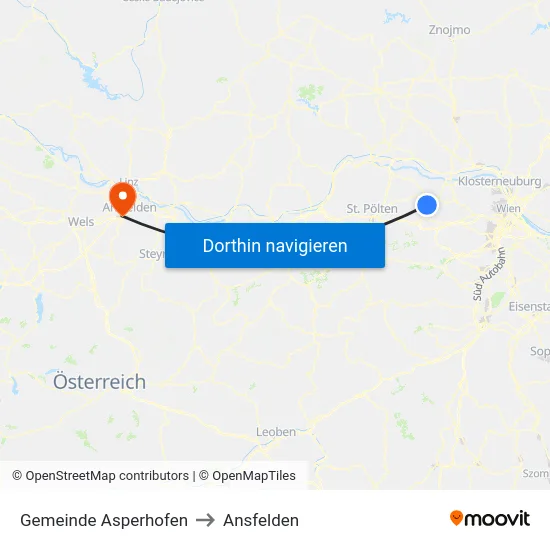 Gemeinde Asperhofen to Ansfelden map